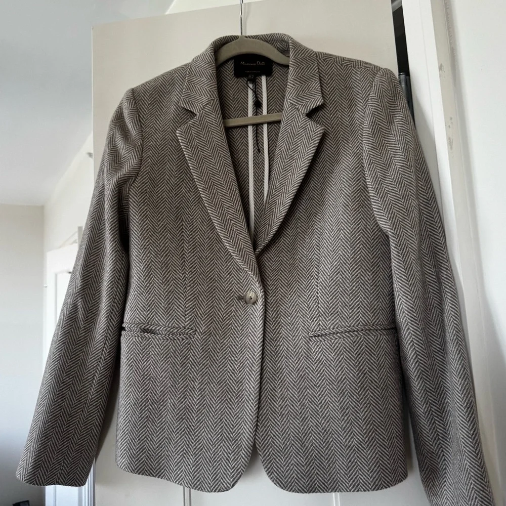 Massimo Dutti Classy Herringbone Blazer - Picture 4 of 8